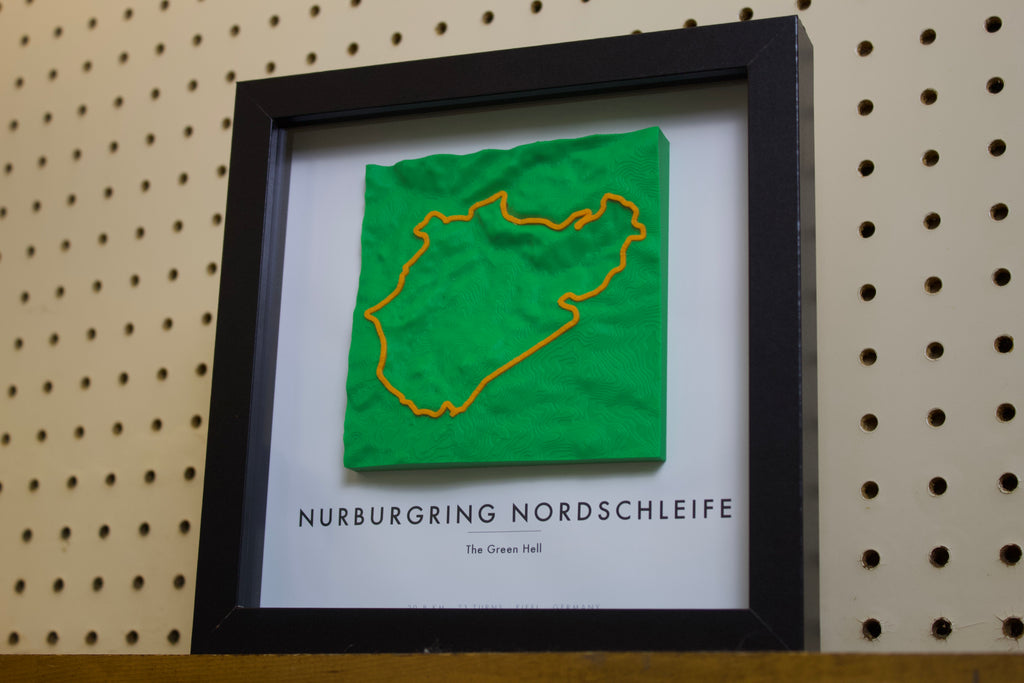 Nürburgring Nordschleife — Framed 3D Terrain Map