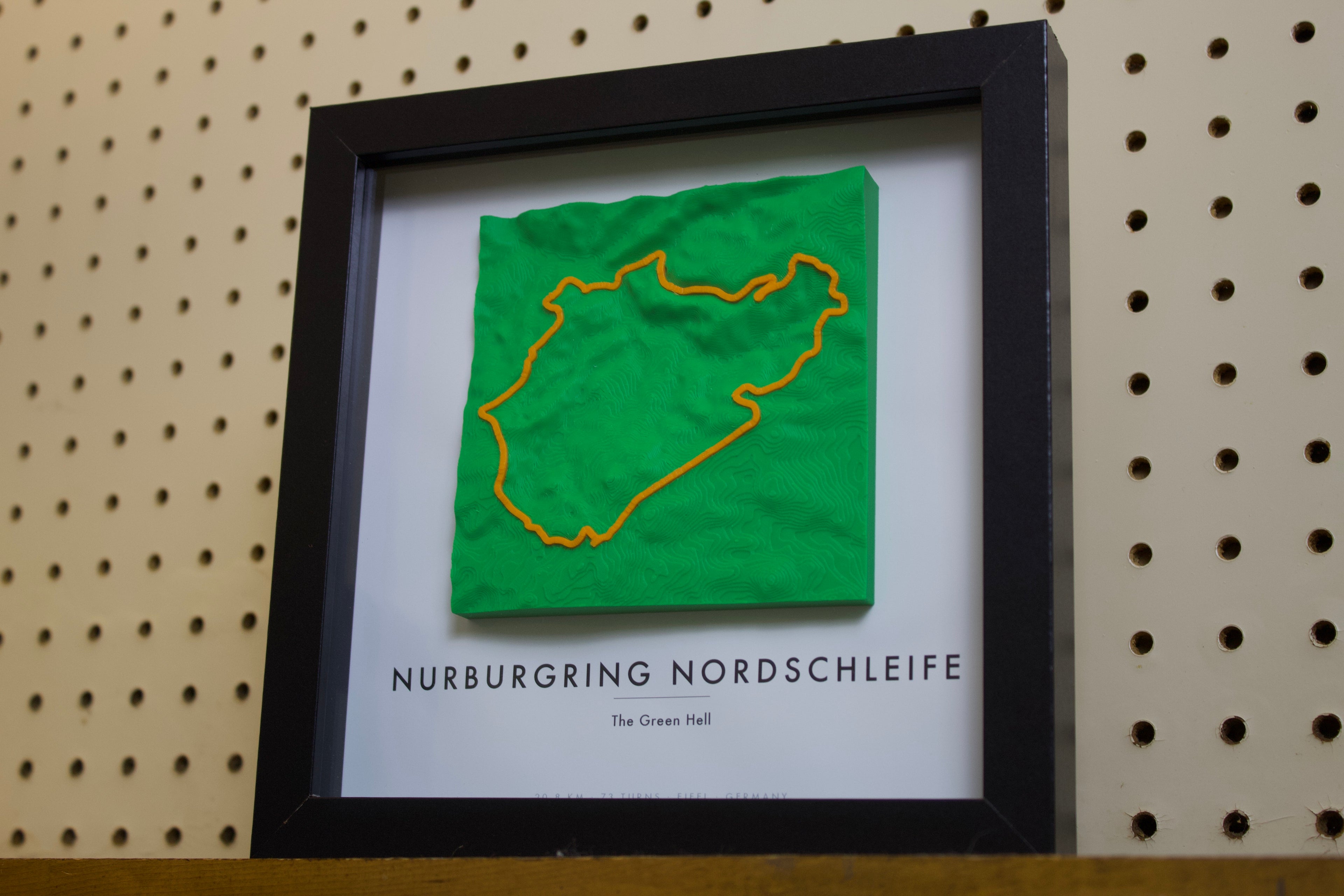 Nürburgring Nordschleife — Framed 3D Terrain Map
