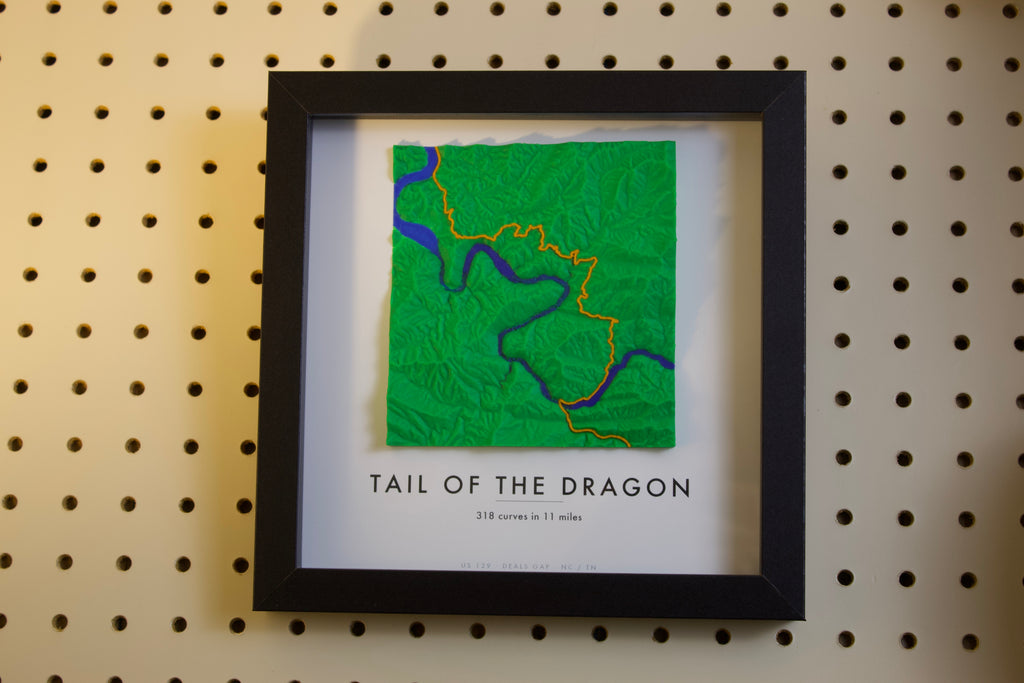 Tail of the Dragon — Framed 3D Terrain Map