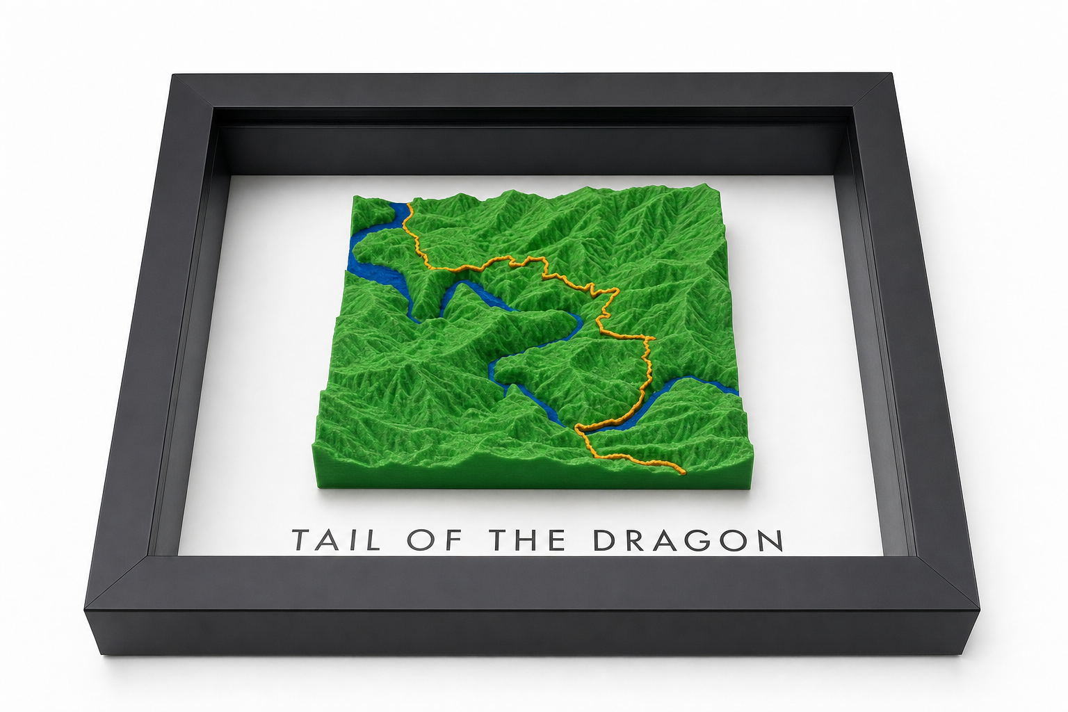 Tail of the Dragon — Framed 3D Terrain Map
